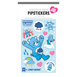 Pipstickers Care Bears: Unlock the Magic Scratch N' Sniff Blueberry Grumpy Bear Sticker Pack