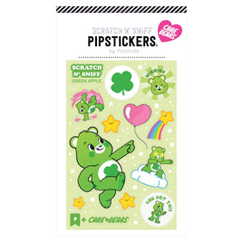 Pipstickers Care Bears: Unlock the Magic Scratch N' Sniff Green Apple Good Luck Bear Sticker Pack