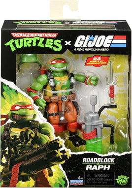 Playmates Teenage Mutant Ninja Turtles x GI Joe Roadblock Raph Action Figure