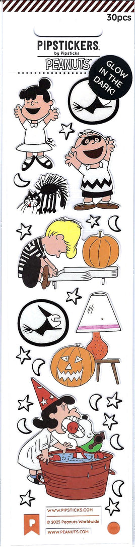 Pipstickers Peanuts Glow in the Dark Halloween Festivities Sticker Pack