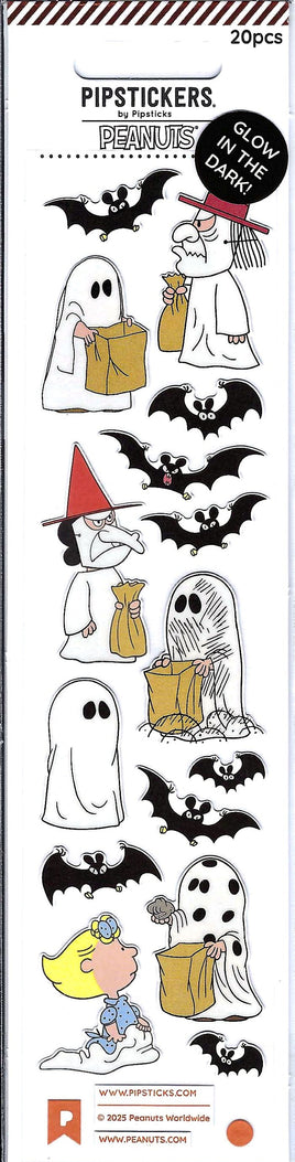 Pipstickers Peanuts Glow in the Dark Spooky Celebration Sticker Pack