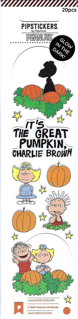Pipstickers Peanuts Glow in the Dark Great Pumpkin Sticker Pack