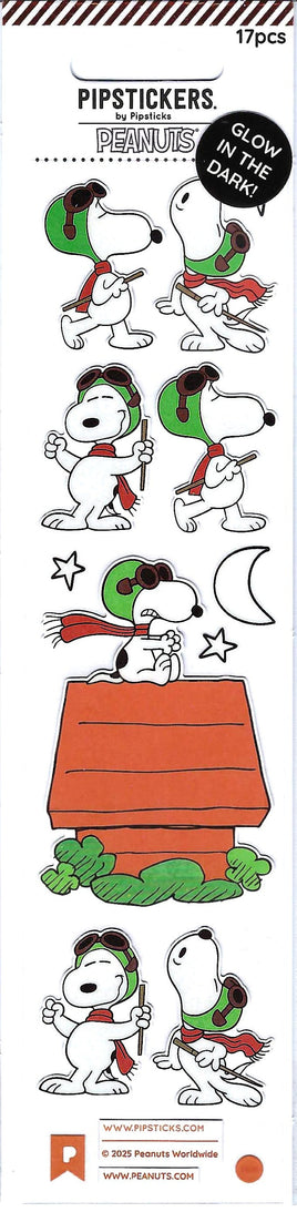 Pipstickers Peanuts Glow in the Dark Snoopy Midnight Mission Sticker Pack