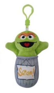 Sesame Street Oscar the Grouch 4.5" Backpack Clip Plush