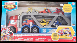 Transformers Rescue Bots Academy Lights & Sound Hauler Truck w/ 6 Pull Back Action Vehicles