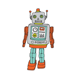 Tattly Little Tin Robot Temporary Tattoos