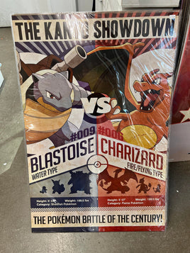 Pokemon Blastoise vs. Charizard Fight Poster