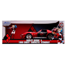 Jada Hollywood Rides DC Comics 1:24 Scale Harley Quinn & 1969 Chevy Corvette Stingray