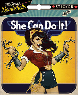 DC Bombshells Wonder Woman "She Can Do It!" Sticker