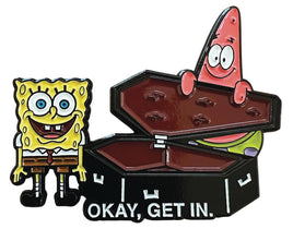 Spongebob Squarepants "Okay, Get In." Coffin Meme Enamel Pin