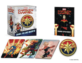 Captain Marvel Enamel Pin and Mini Magnets Set