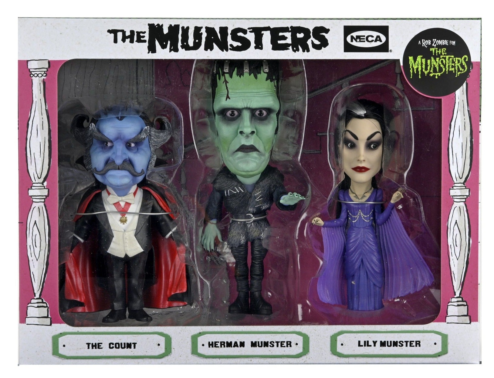 Neca Little Big Heads Rob Zombie's The Munsters 3-Pack