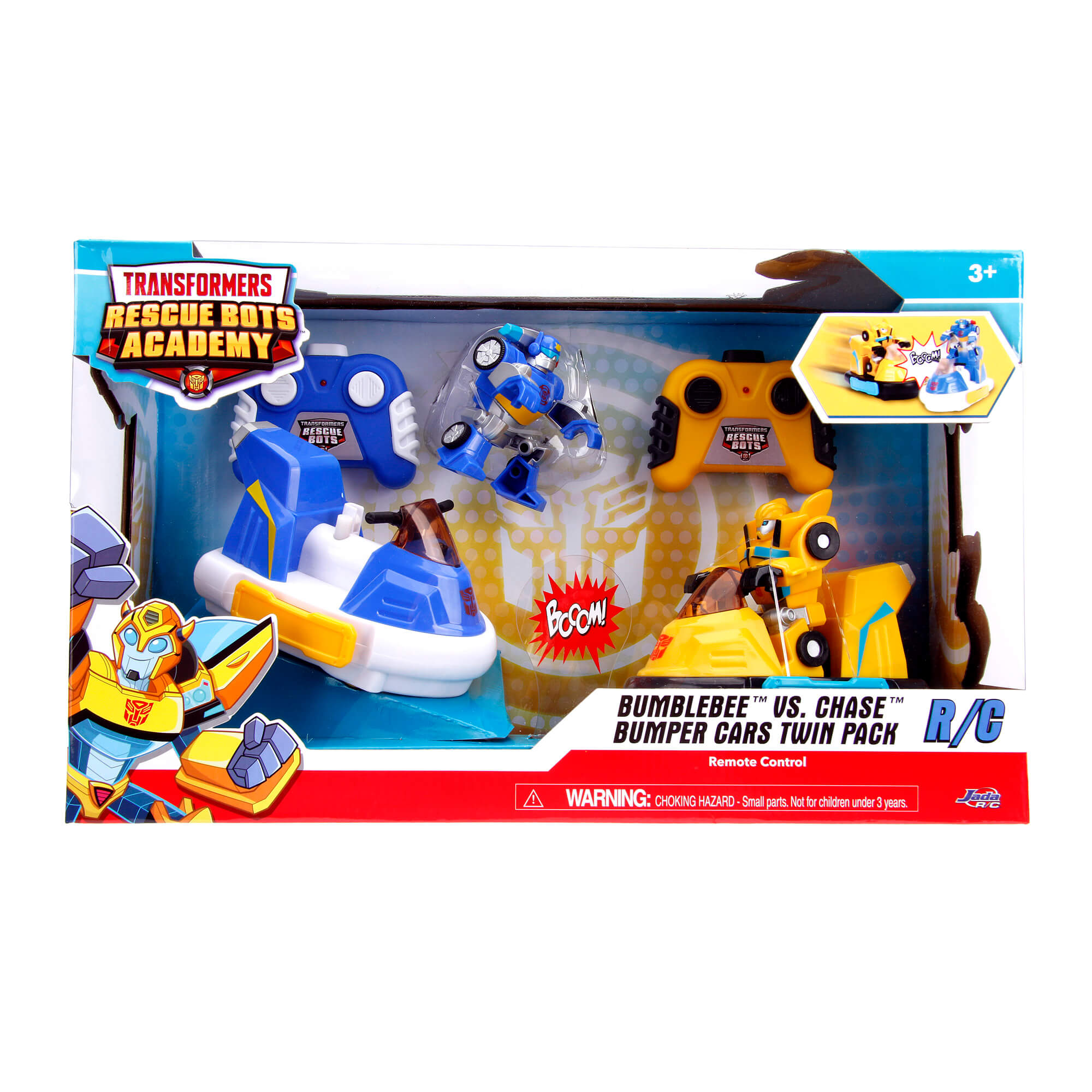 Transformers Rescue Bots Academy Bumblebee Vs. Chase R/C Bumper Cars T ...