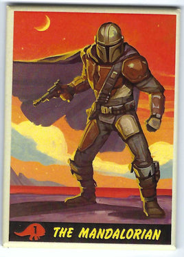 Star Wars The Mandalorian Trading Card Art Style Magnet